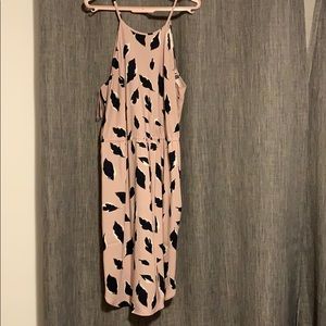 Loft Lilac and Navy feather dress